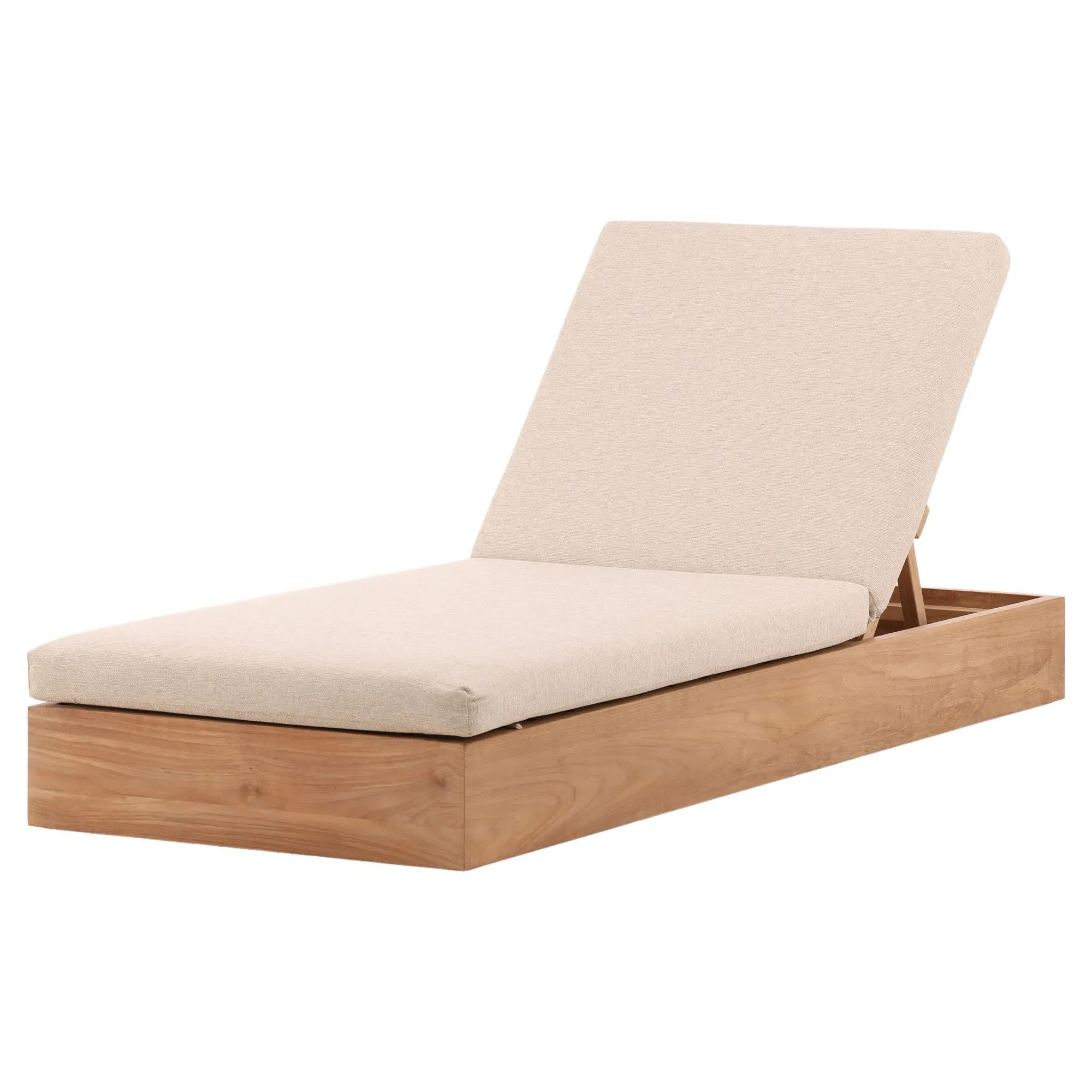 Darla Outdoor Chaise - Brown, Teak image