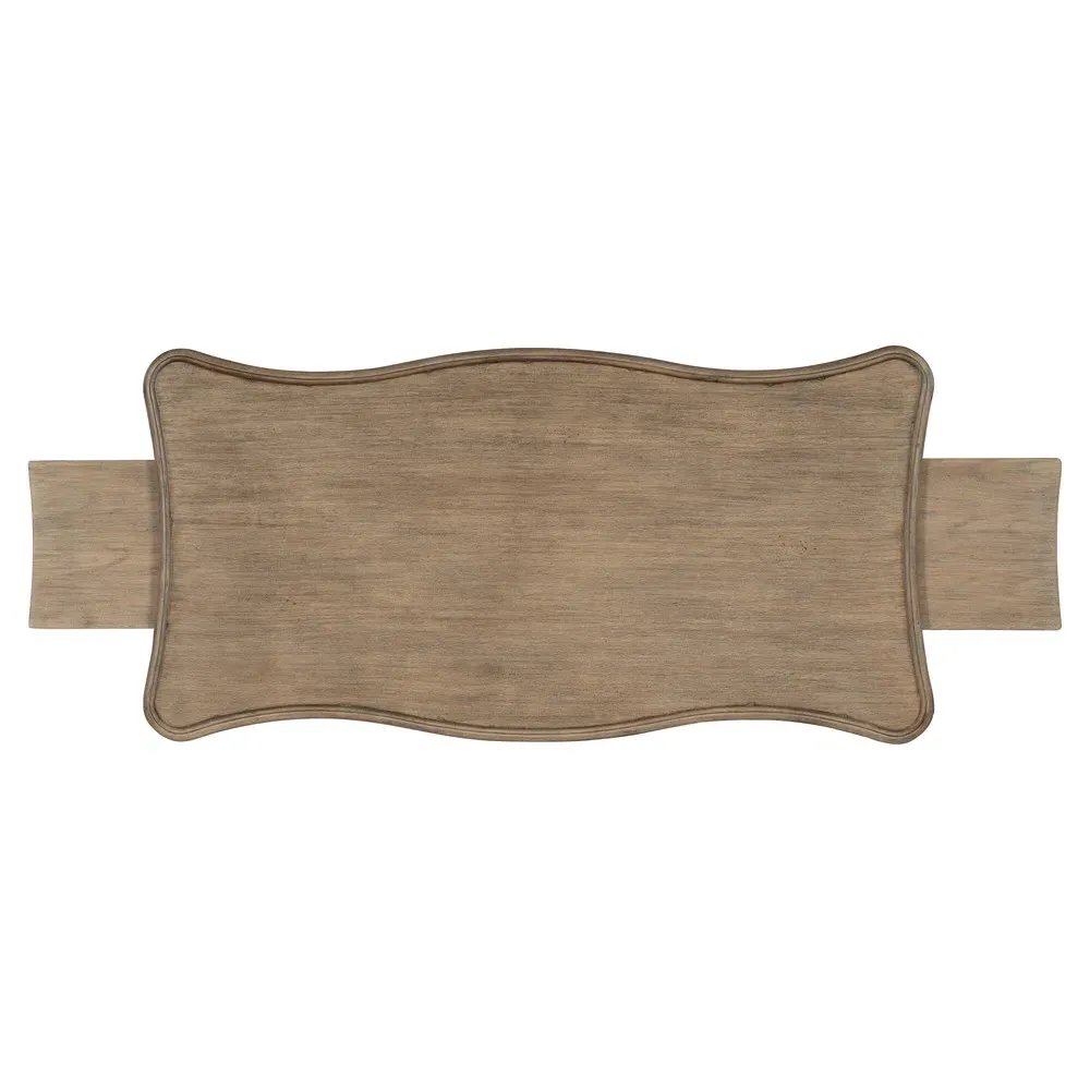 Darren Scalloped Desk - Light Brown, Acacia Wood