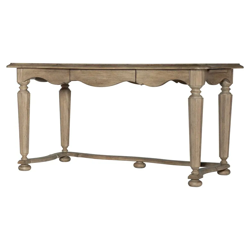 Darren Scalloped Desk - Light Brown, Acacia Wood image