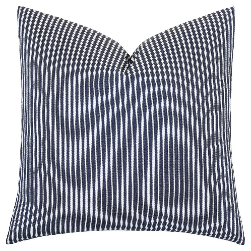 Darya Striped Throw Pillow - Blue, Cotton image
