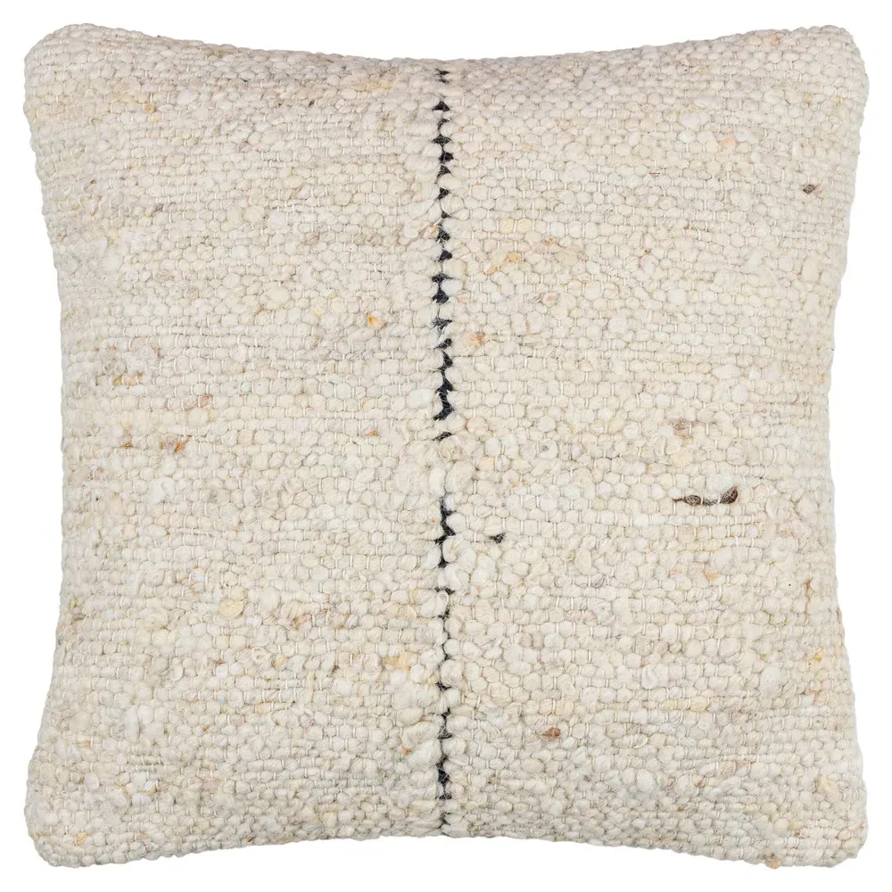 Davi Global Bazaar Paneled Accent Pillow - Beige, Wool