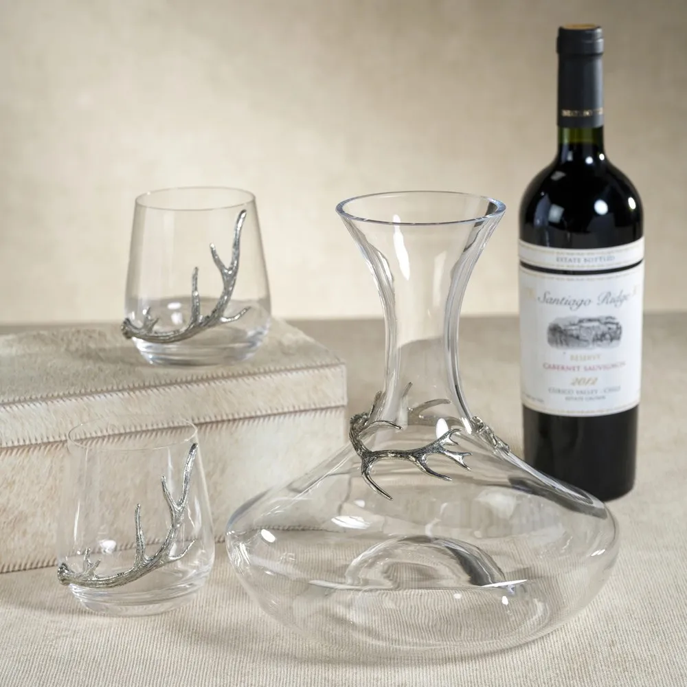 David Antler Stemless Glass Set - Clear, Glass