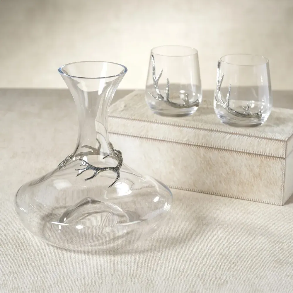 David Antler Stemless Glass Set - Clear, Glass