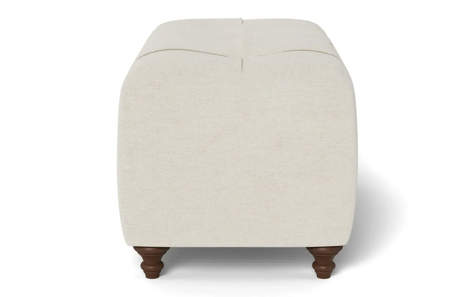 Davina Rectangular Ottoman - Heathered Ivory, Chenille