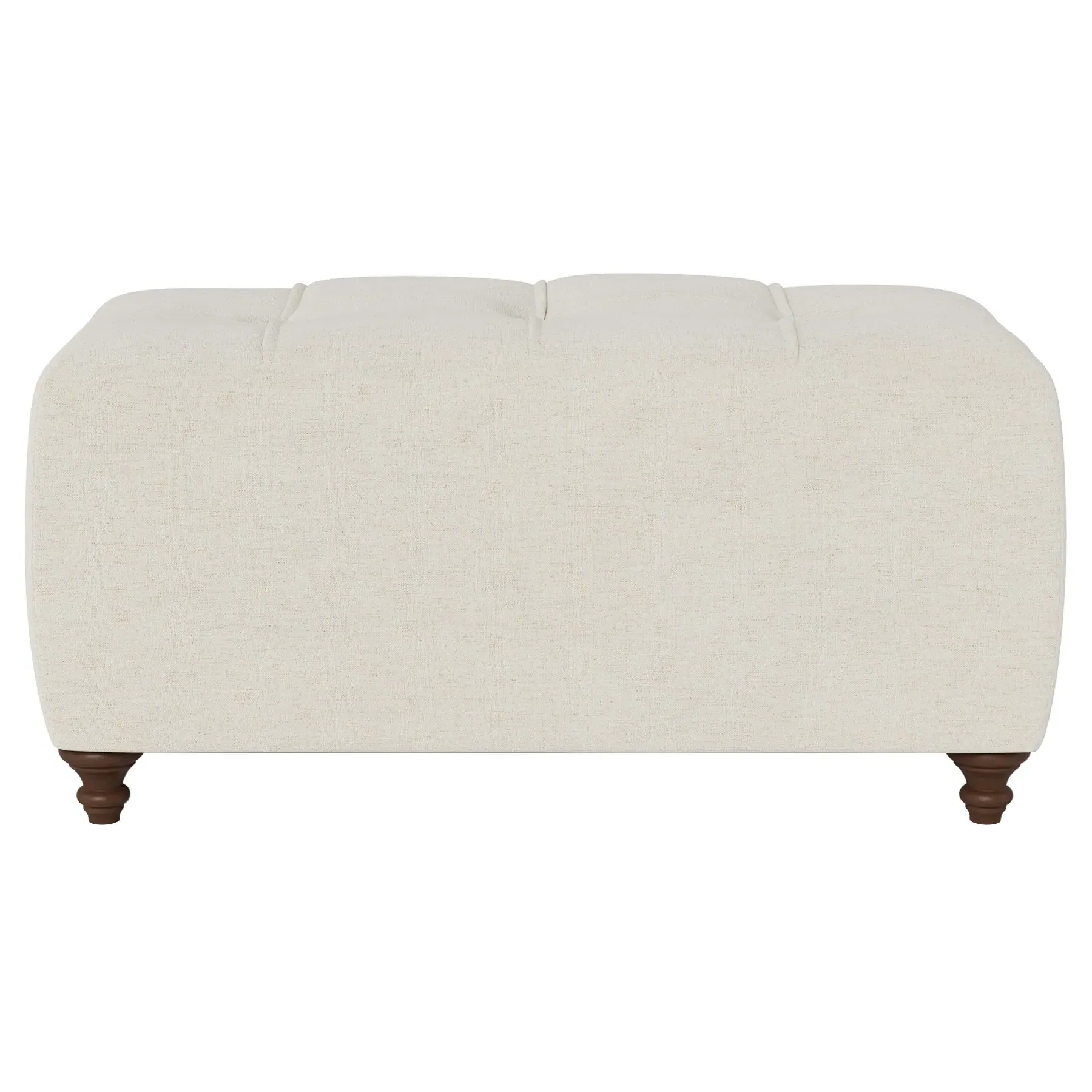 Davina Rectangular Ottoman - Heathered Ivory, Chenille image