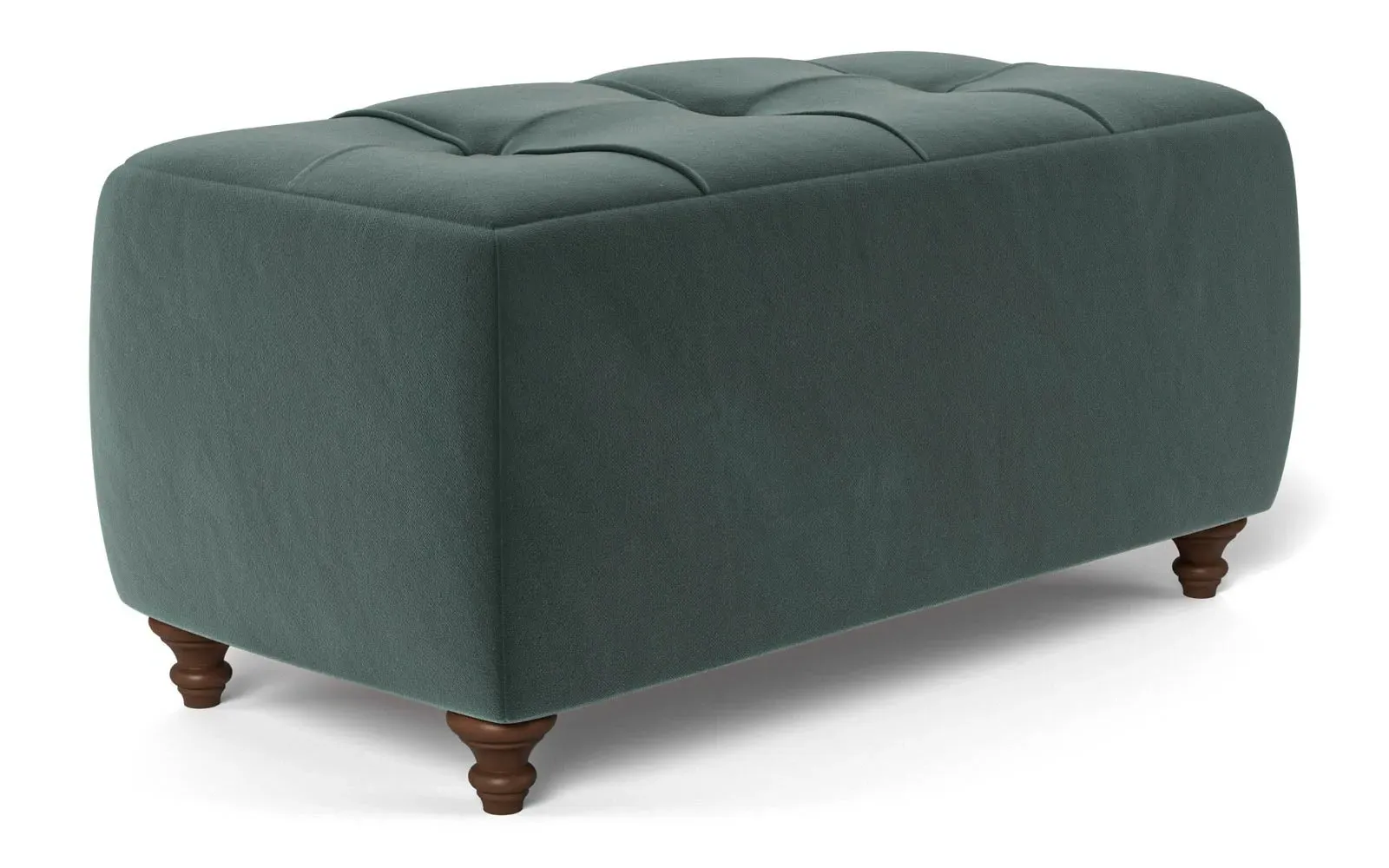 Davina Rectangular Ottoman - Lagoon, Performance Velvet