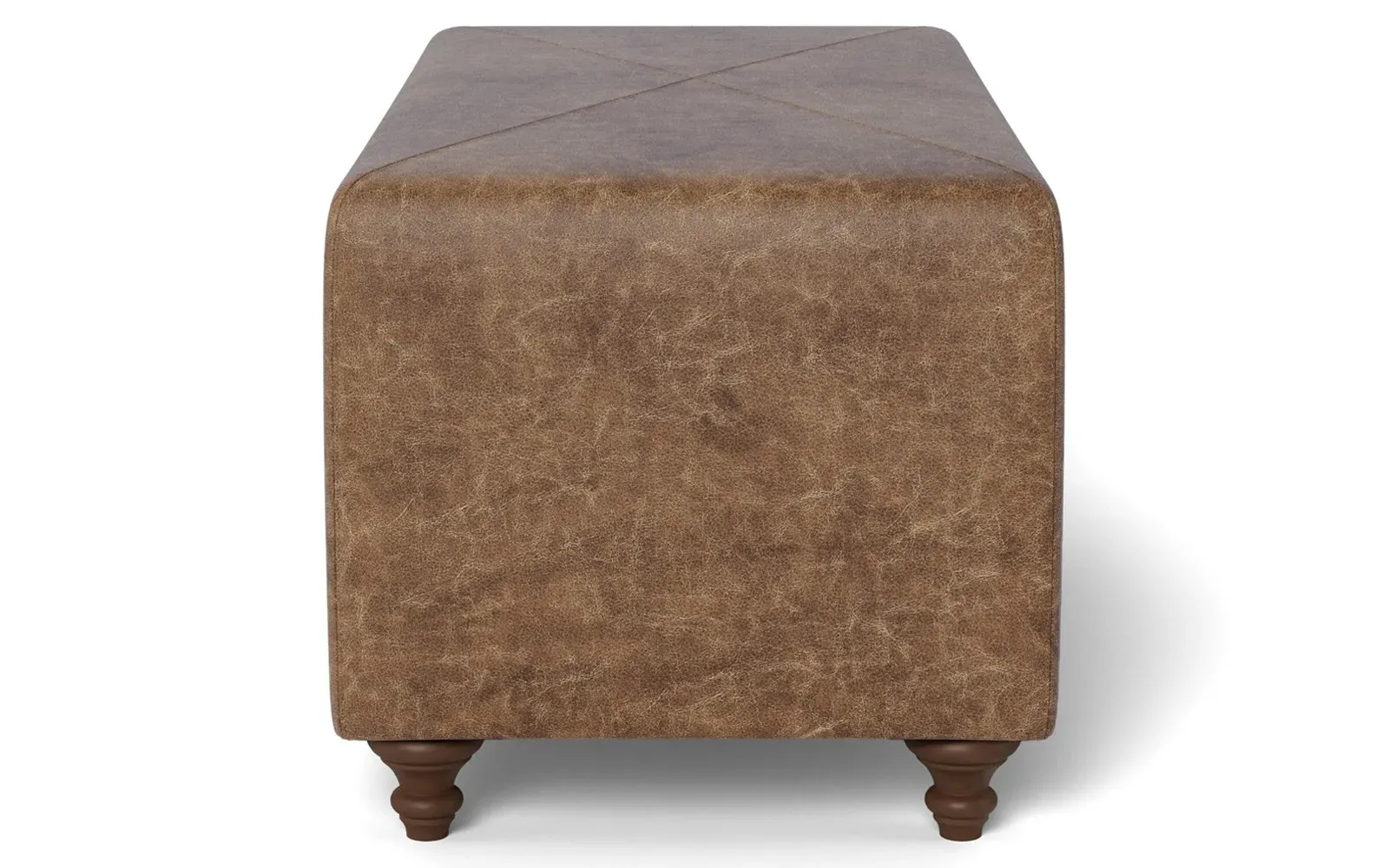 Davina Rectangular Ottoman - Milk Chocolate, Leather