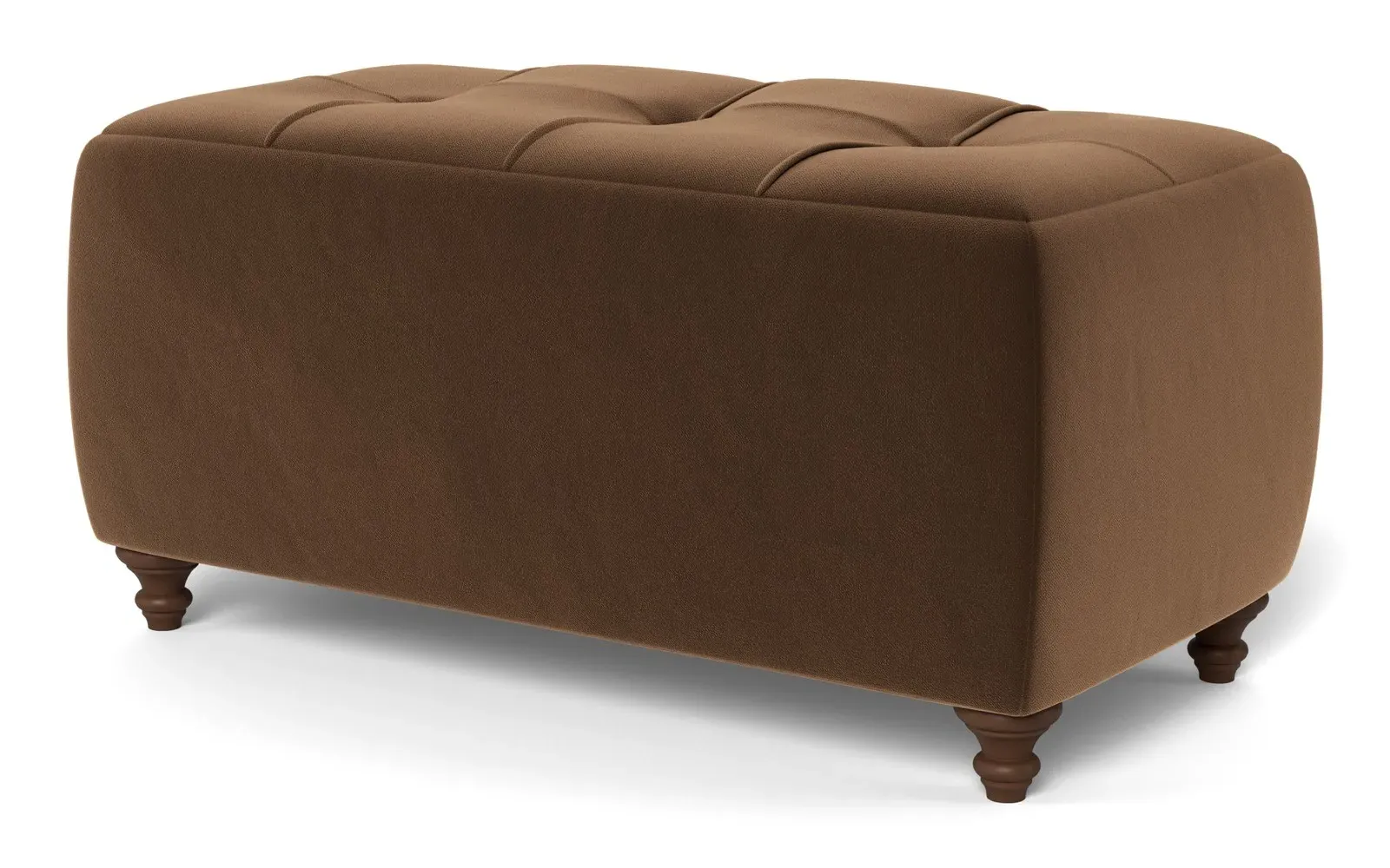 Davina Rectangular Ottoman - Molasses, Performance Velvet