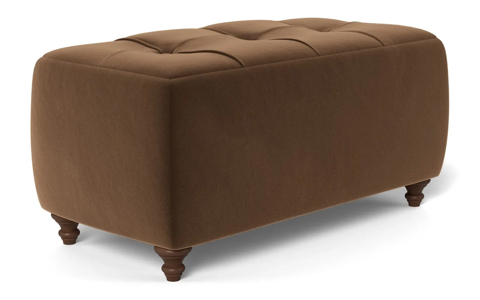 Davina Rectangular Ottoman - Molasses, Performance Velvet