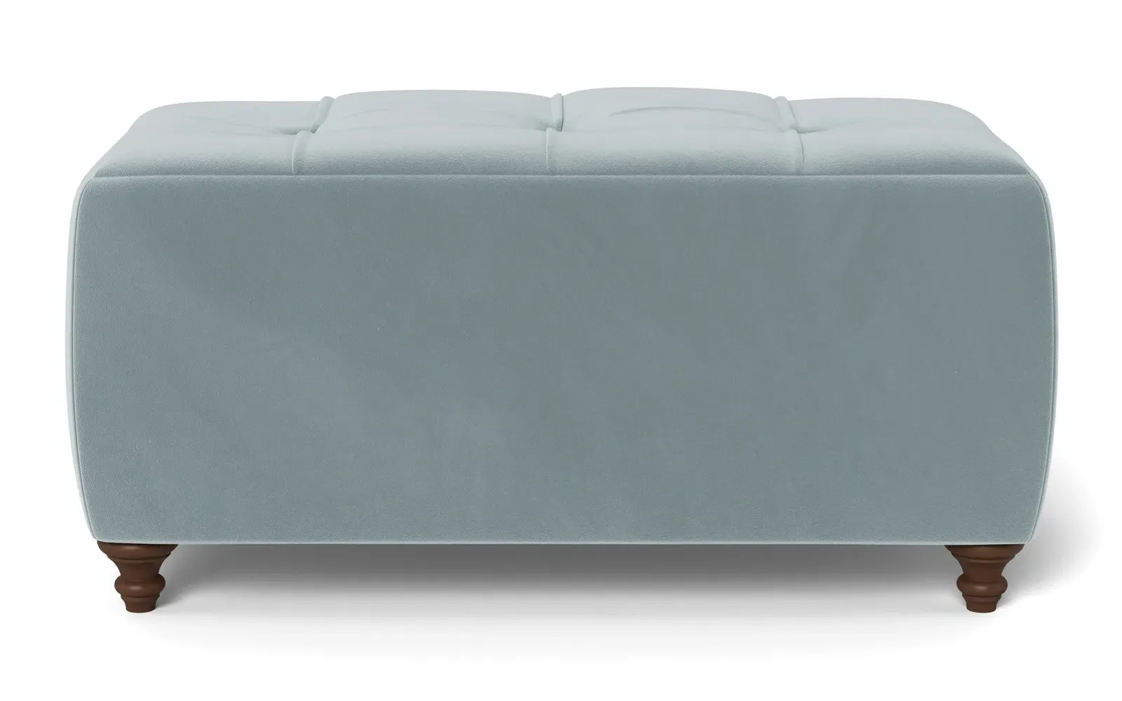 Davina Rectangular Ottoman - Saltwater Blue, Performance Velvet
