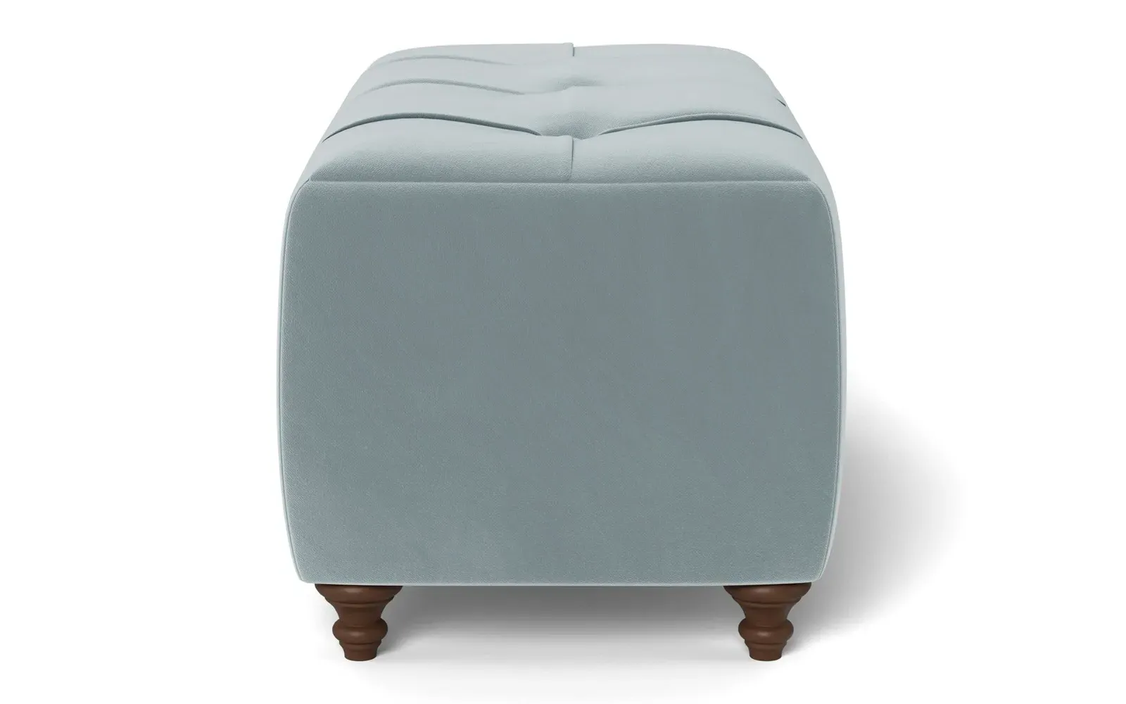 Davina Rectangular Ottoman - Saltwater Blue, Performance Velvet