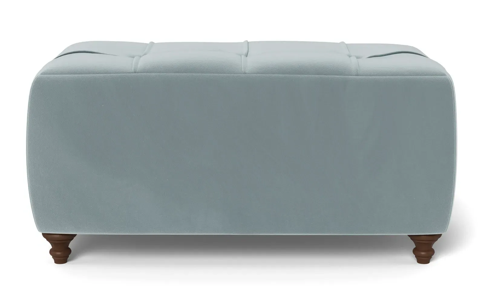Davina Rectangular Ottoman - Saltwater Blue, Performance Velvet