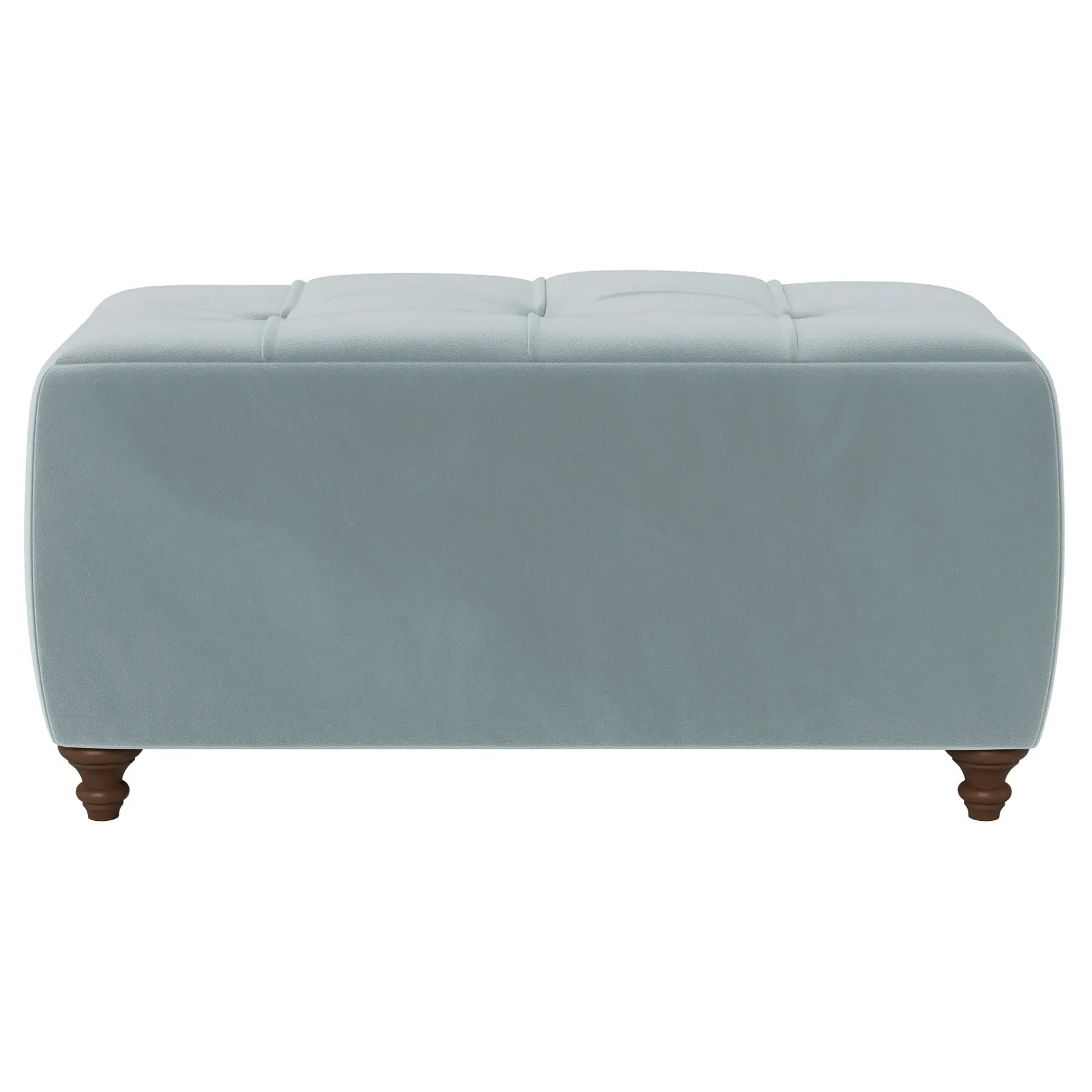 Davina Rectangular Ottoman - Saltwater Blue, Performance Velvet