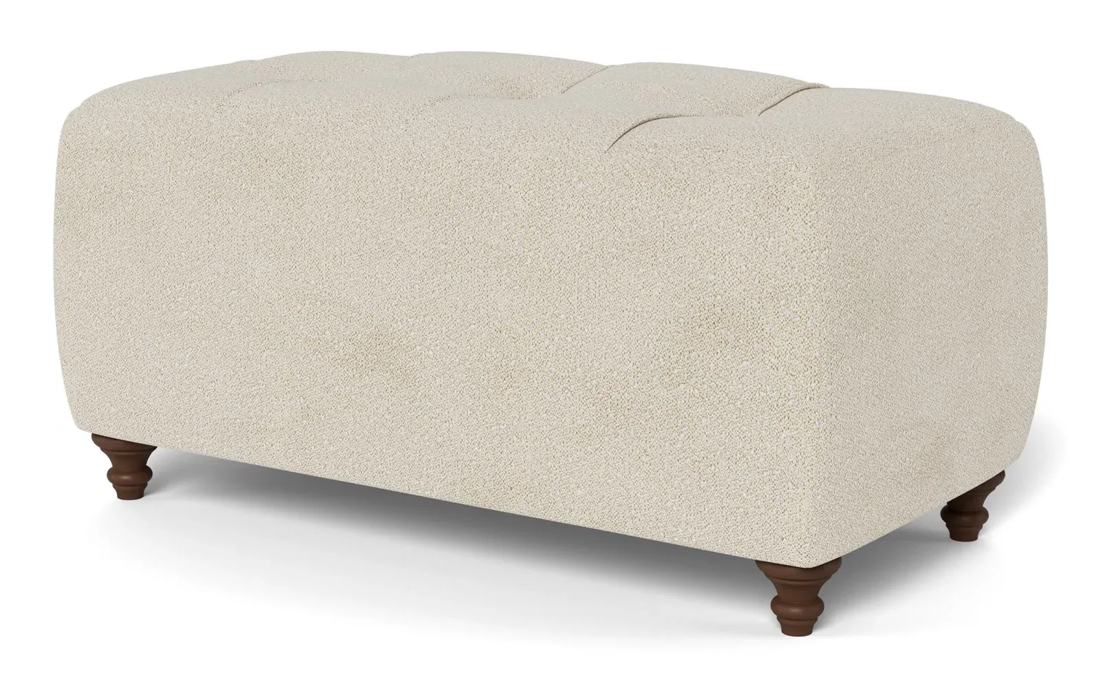 Davina Rectangular Ottoman - Sugar Cookie, Boucle