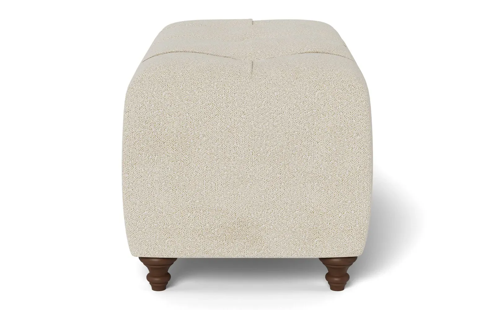 Davina Rectangular Ottoman - Sugar Cookie, Boucle