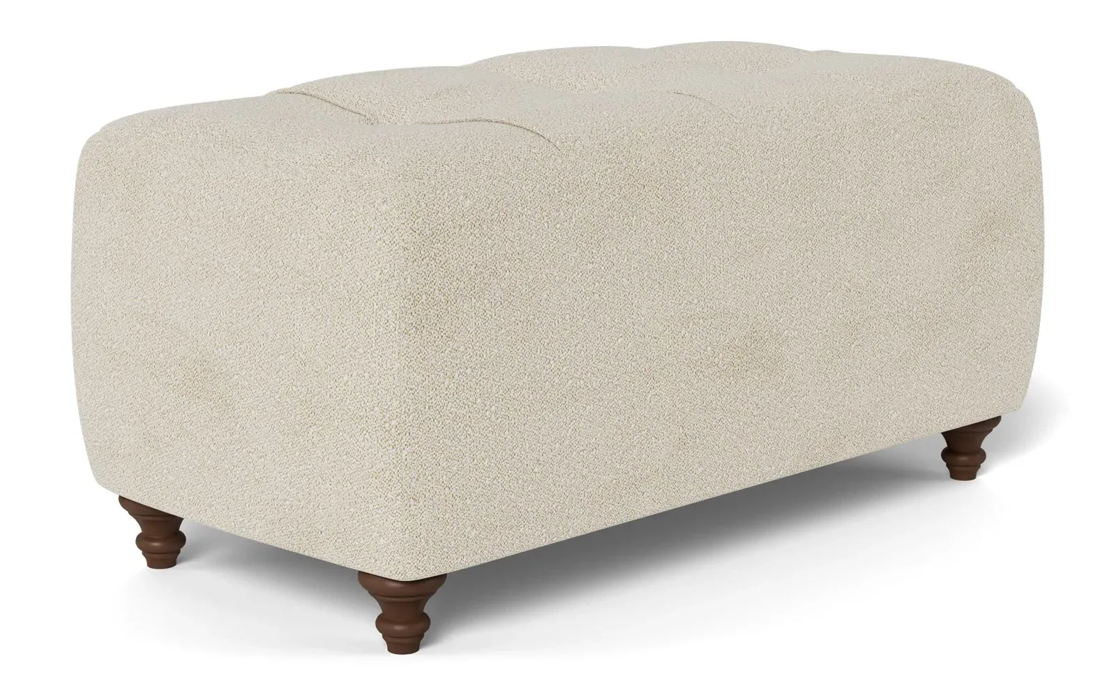 Davina Rectangular Ottoman - Sugar Cookie, Boucle
