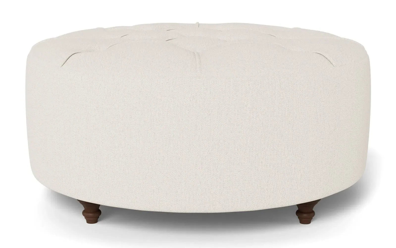 Davina Round Ottoman - Mascarpone, Performance Basket Weave