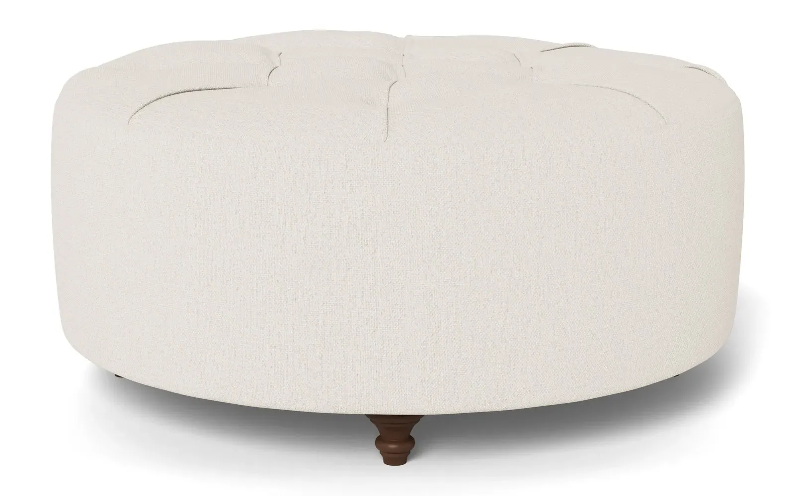 Davina Round Ottoman - Mascarpone, Performance Basket Weave
