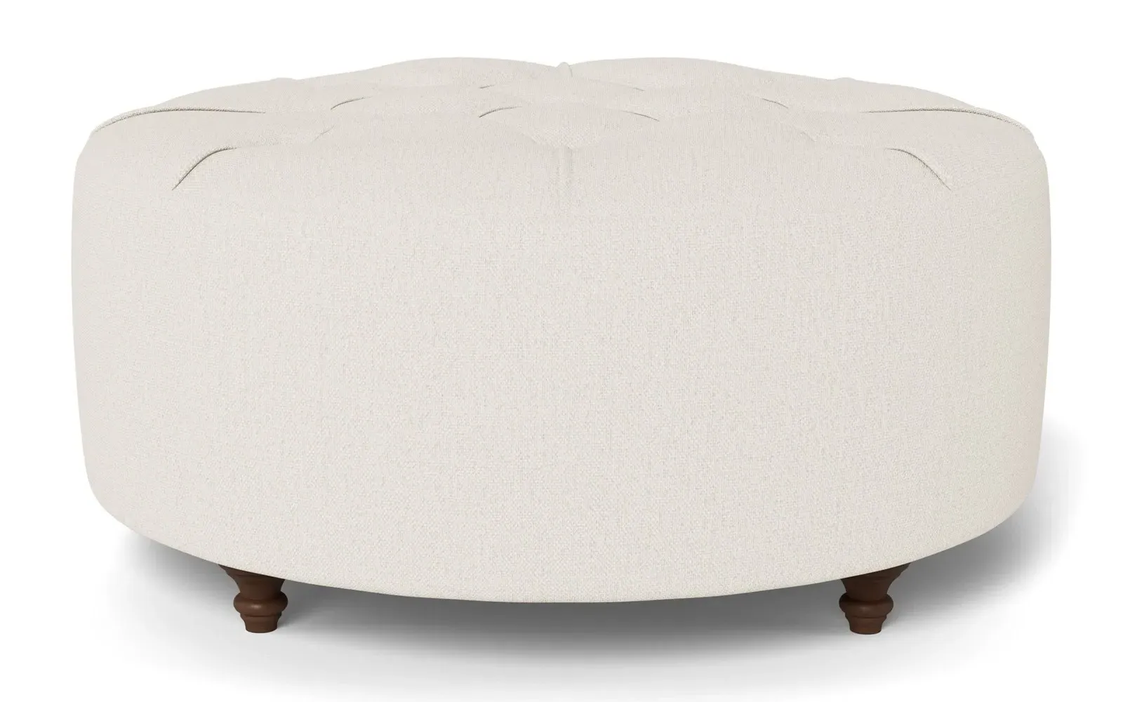 Davina Round Ottoman - Mascarpone, Performance Basket Weave