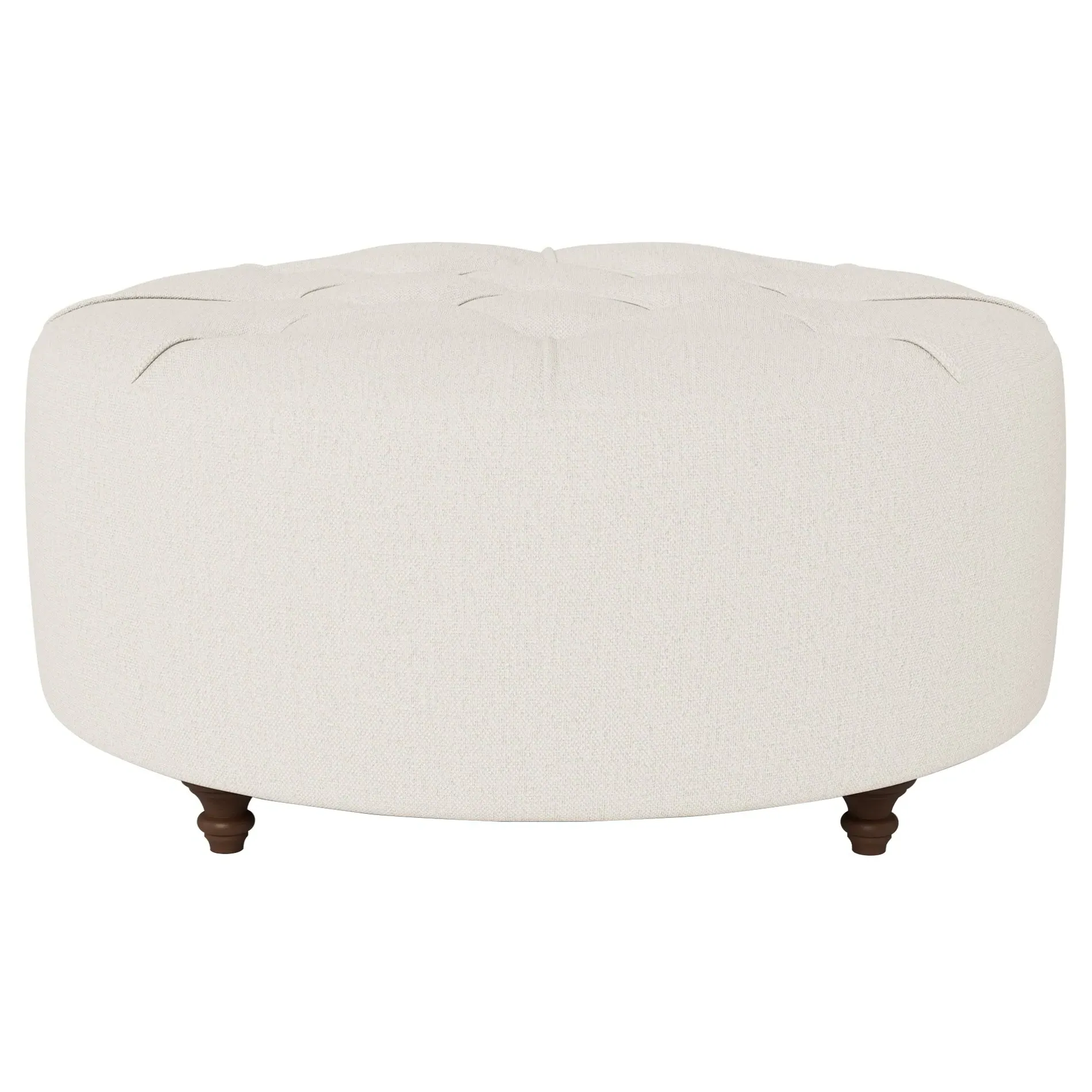 Davina Round Ottoman - Mascarpone, Performance Basket Weave