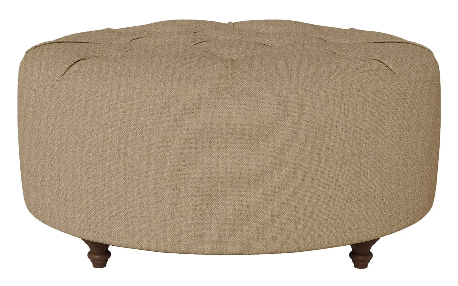 Davina Round Ottoman - Sand Dune, Performance Velvet