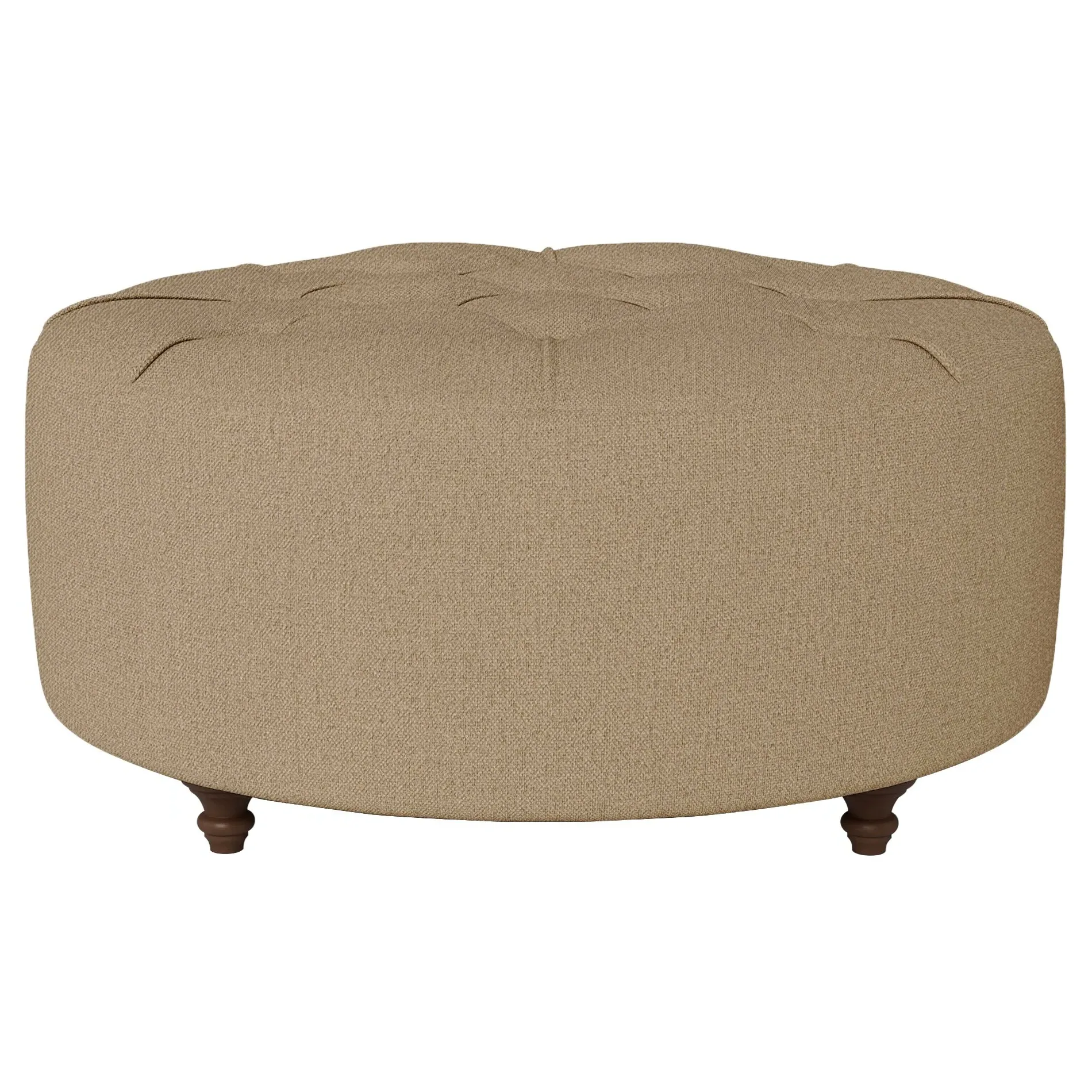 Davina Round Ottoman - Sand Dune, Performance Velvet