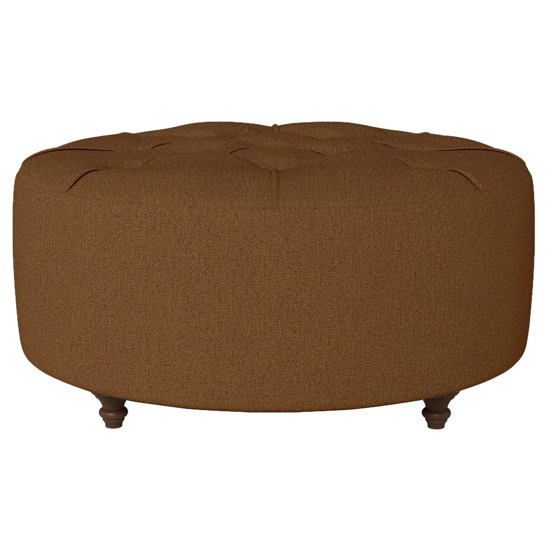 Davina Round Ottoman - Spice, Performance Velvet