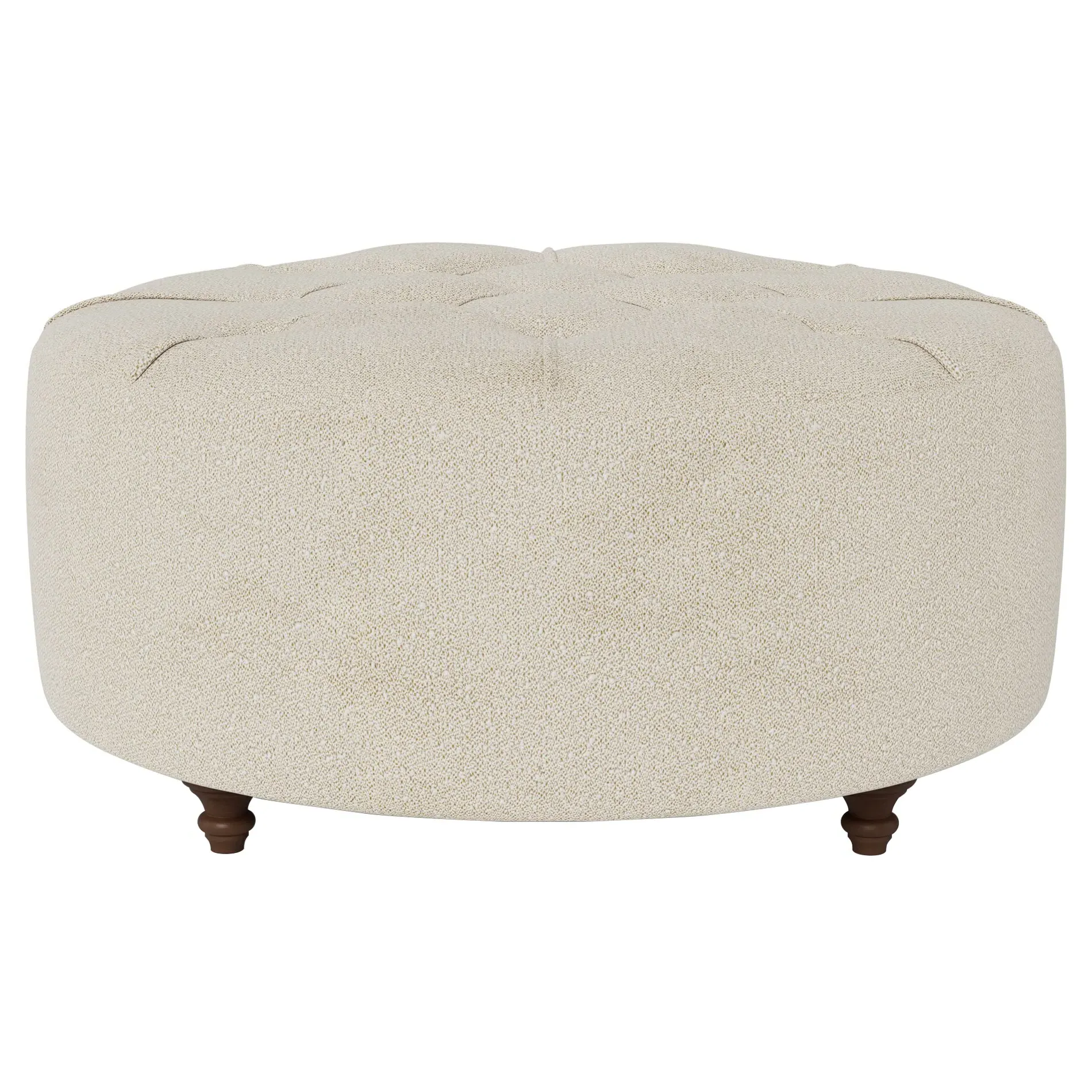 Davina Round Ottoman - Sugar Cookie, Boucle image