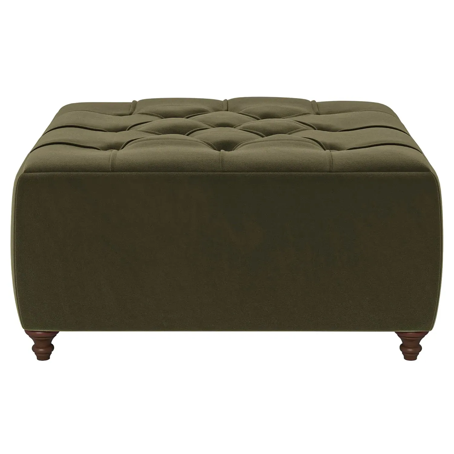 Davina Square Ottoman - Boxwood Green, Performance Velvet image