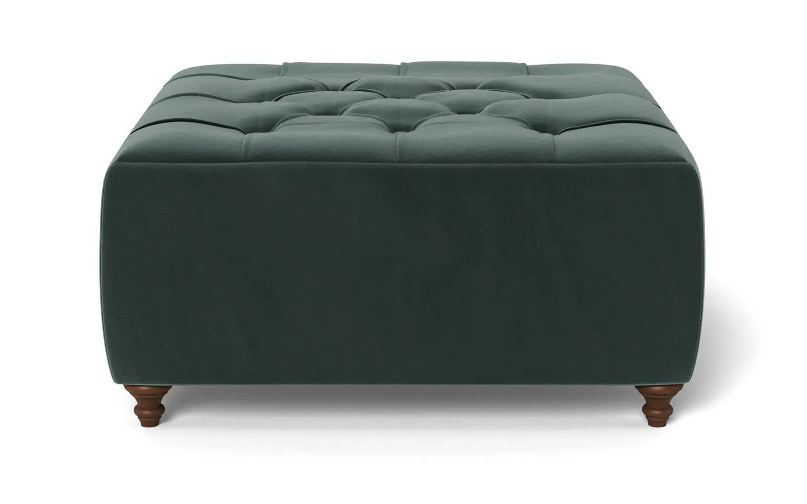 Davina Square Ottoman - Lagoon, Performance Velvet