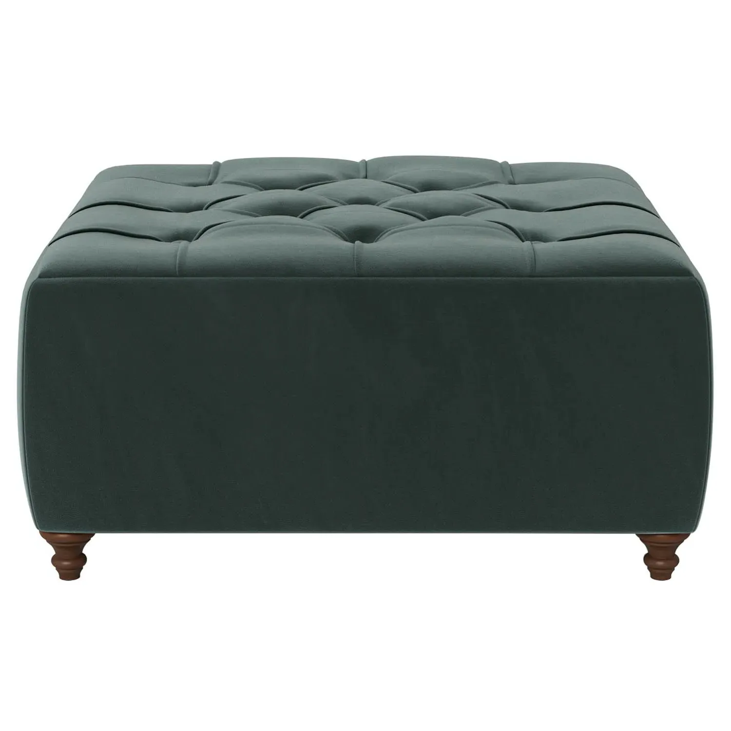 Davina Square Ottoman - Lagoon, Performance Velvet