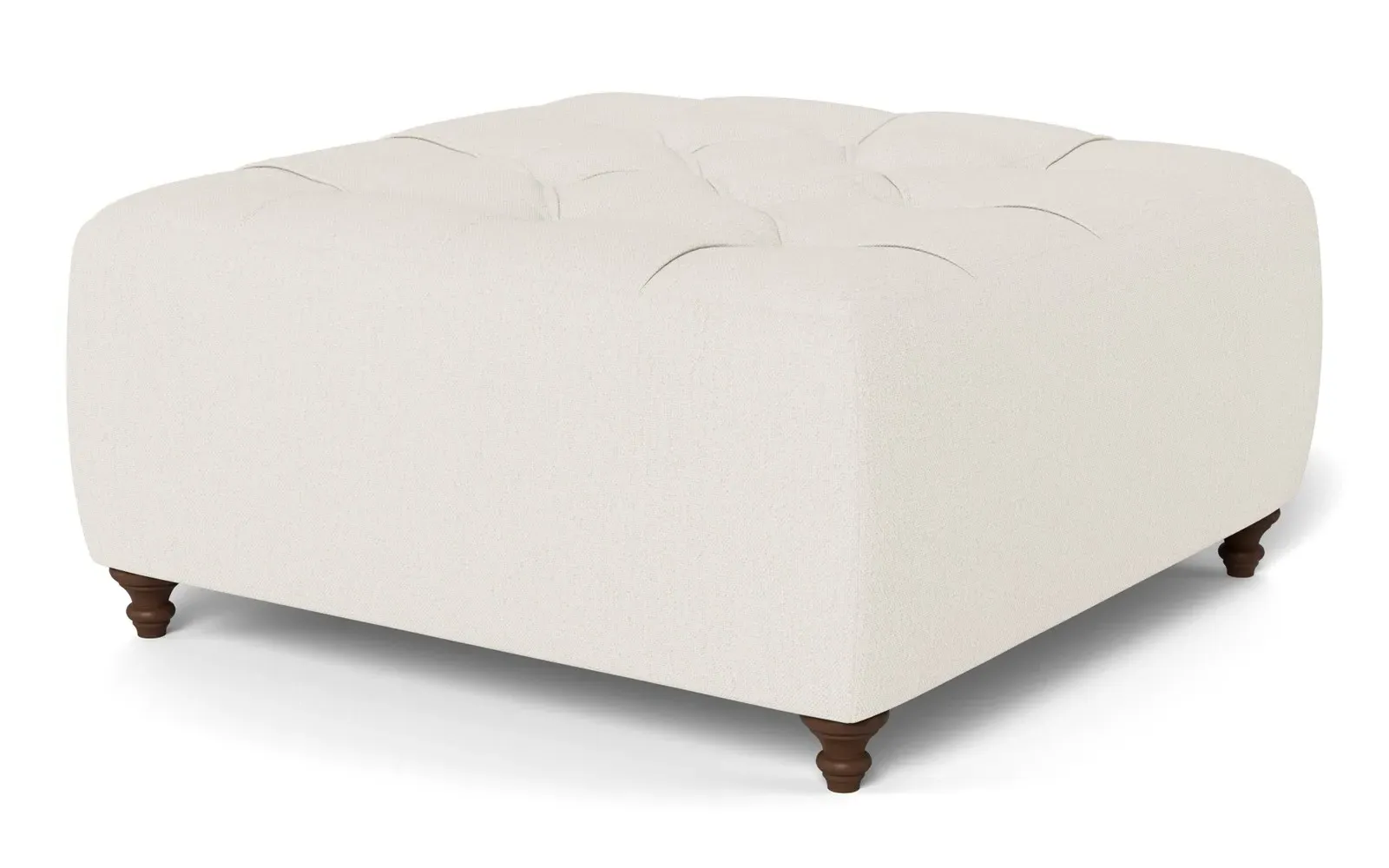 Davina Square Ottoman - Mascarpone, Performance Basket Weave