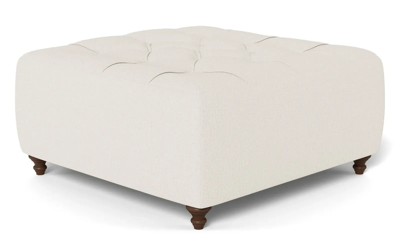 Davina Square Ottoman - Mascarpone, Performance Basket Weave