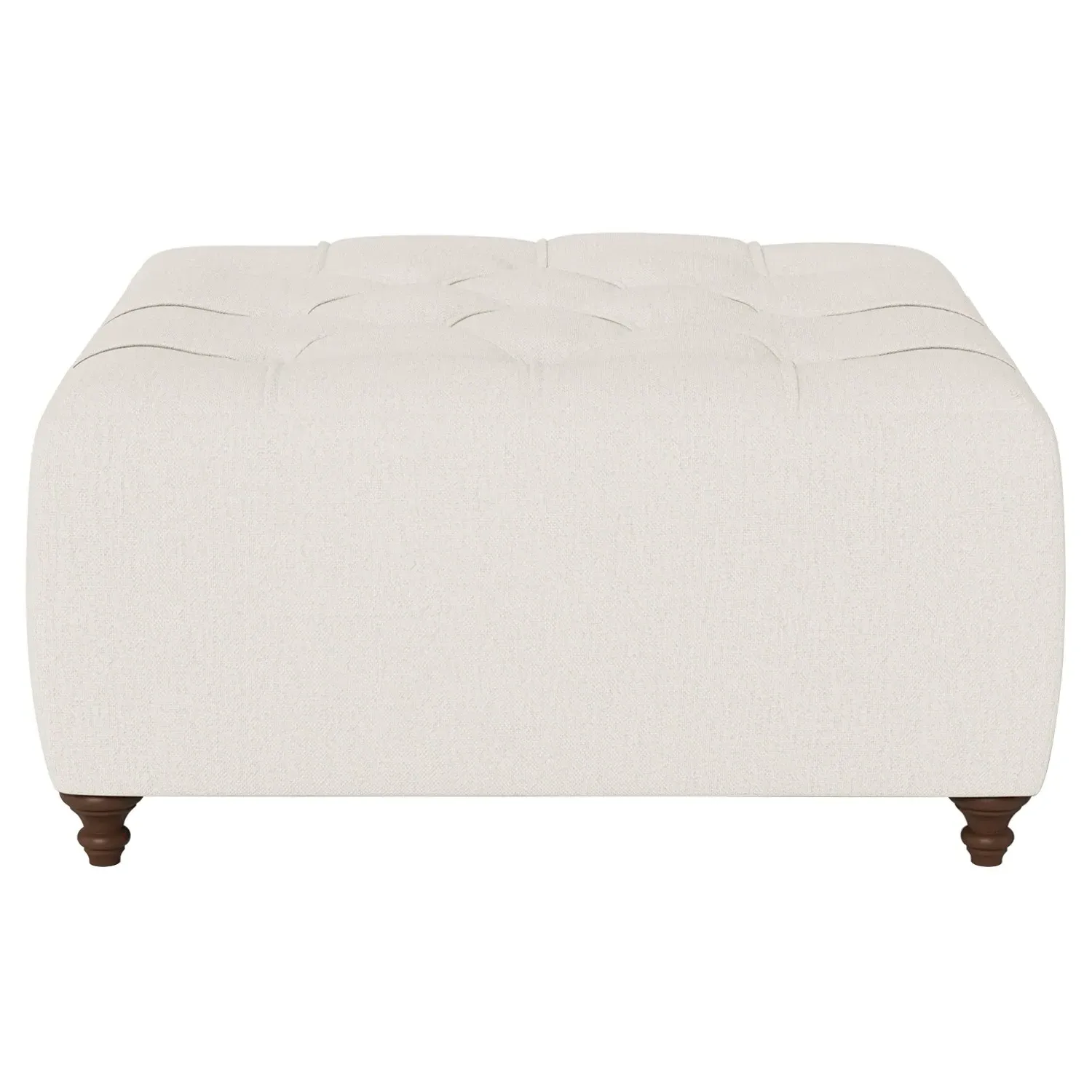 Davina Square Ottoman - Mascarpone, Performance Basket Weave