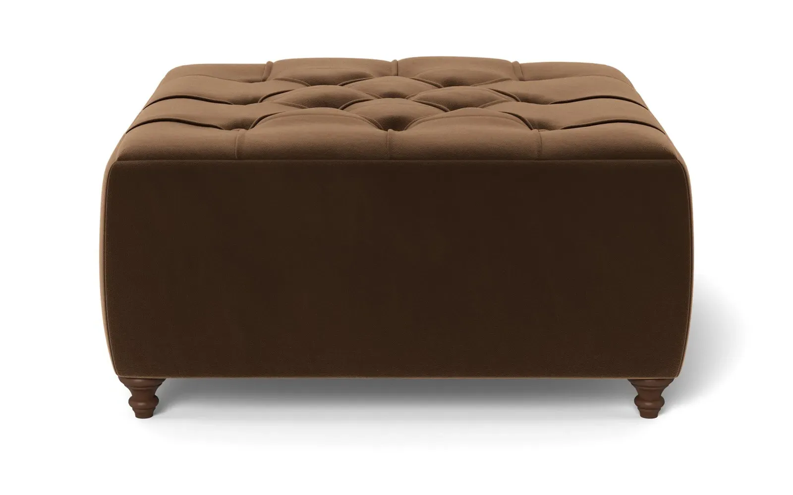 Davina Square Ottoman - Molasses, Performance Velvet