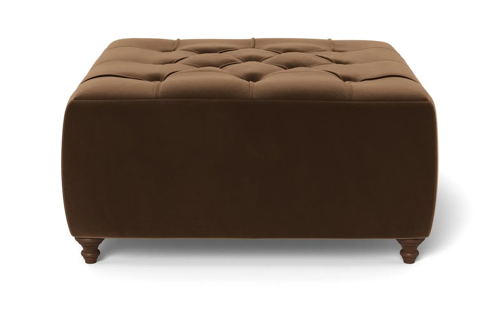 Davina Square Ottoman - Molasses, Performance Velvet