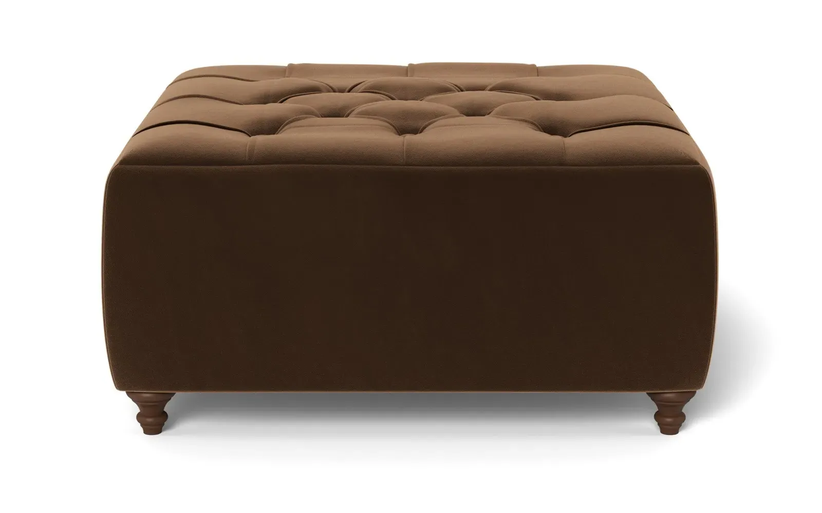 Davina Square Ottoman - Molasses, Performance Velvet