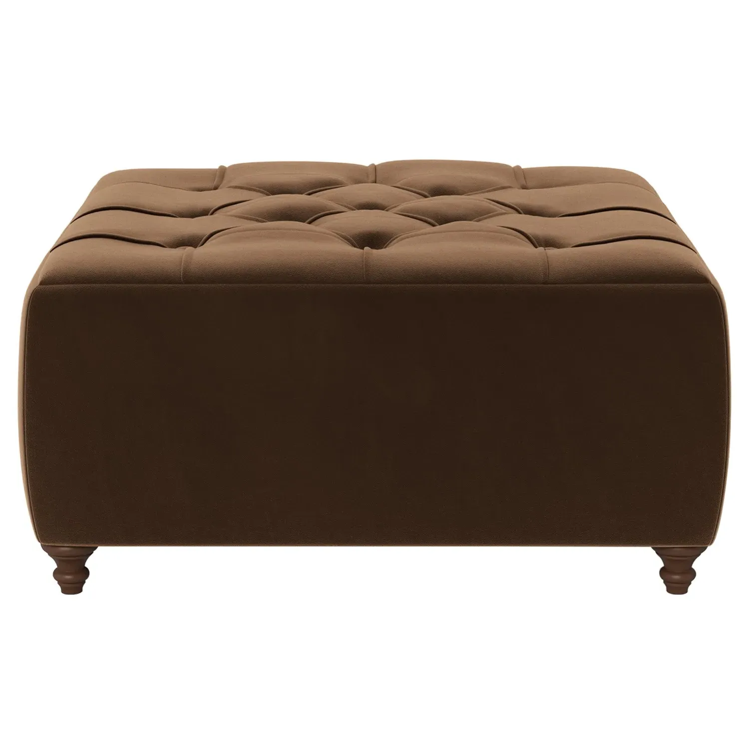Davina Square Ottoman - Molasses, Performance Velvet