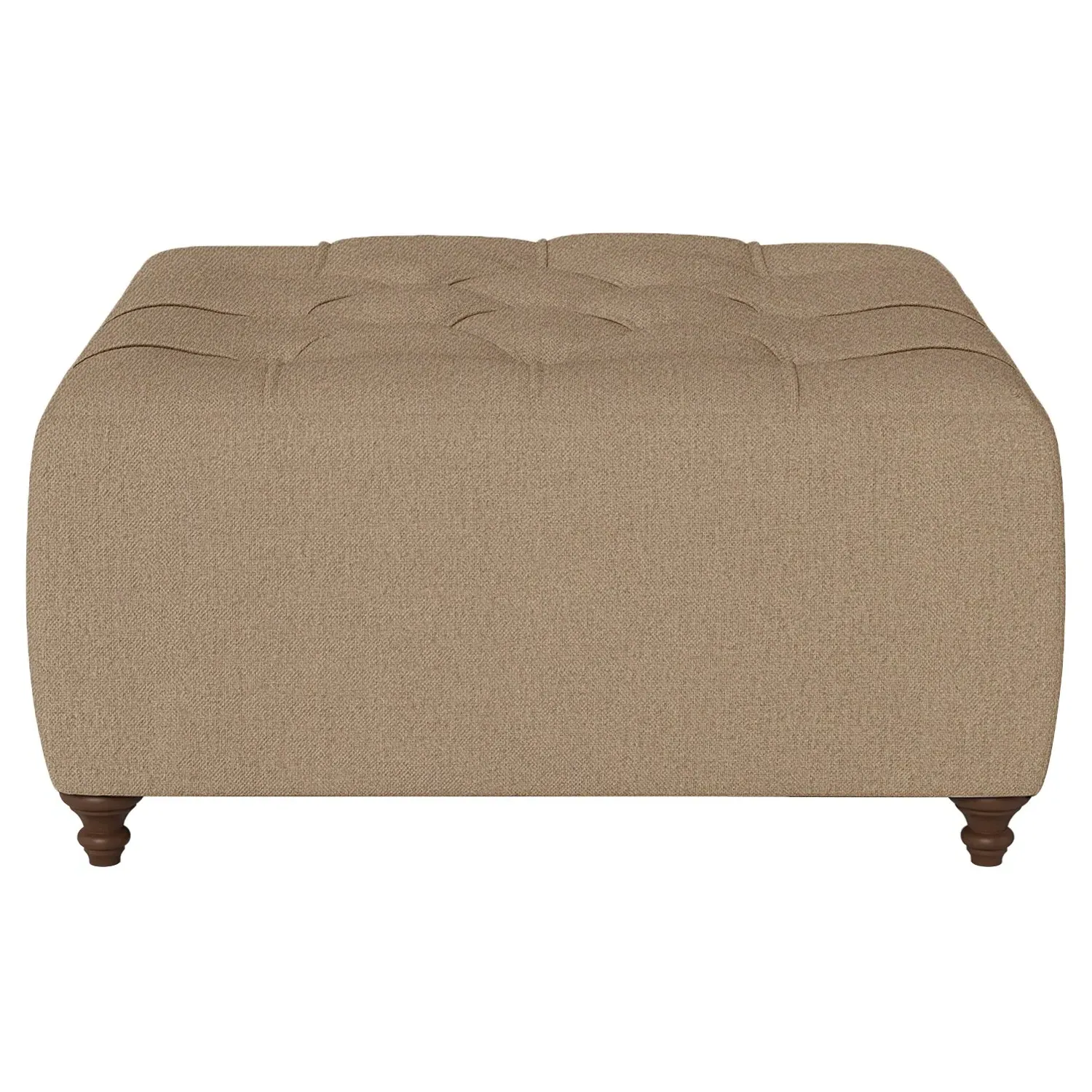 Davina Square Ottoman - Sand Dune, Performance Velvet