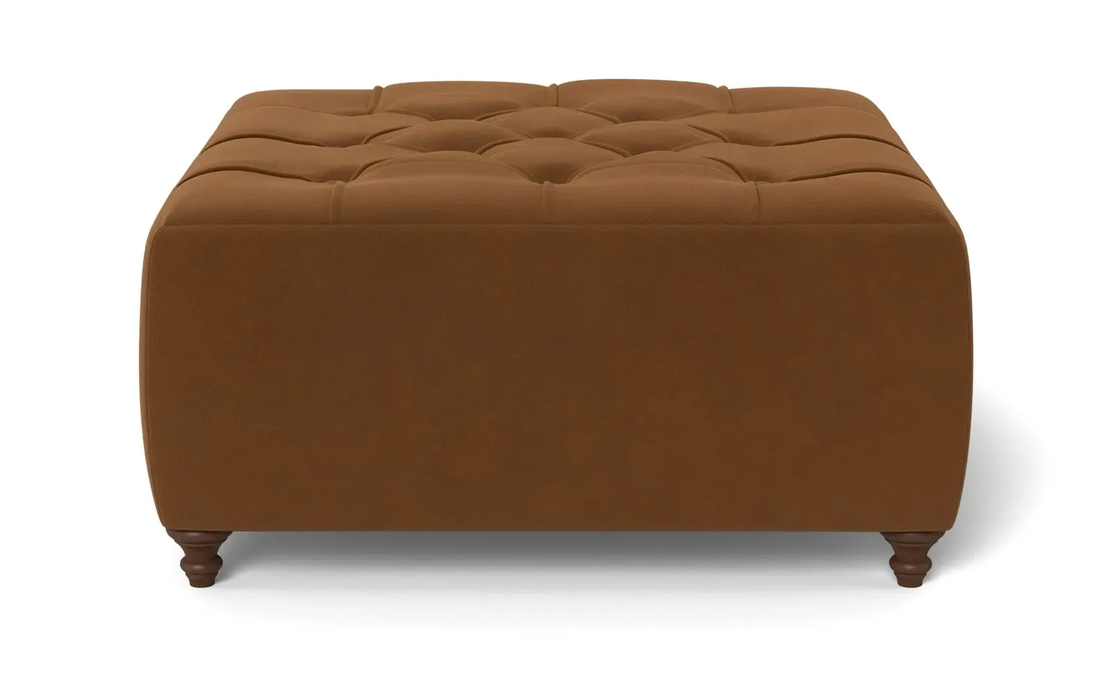 Davina Square Ottoman - Spice, Performance Velvet