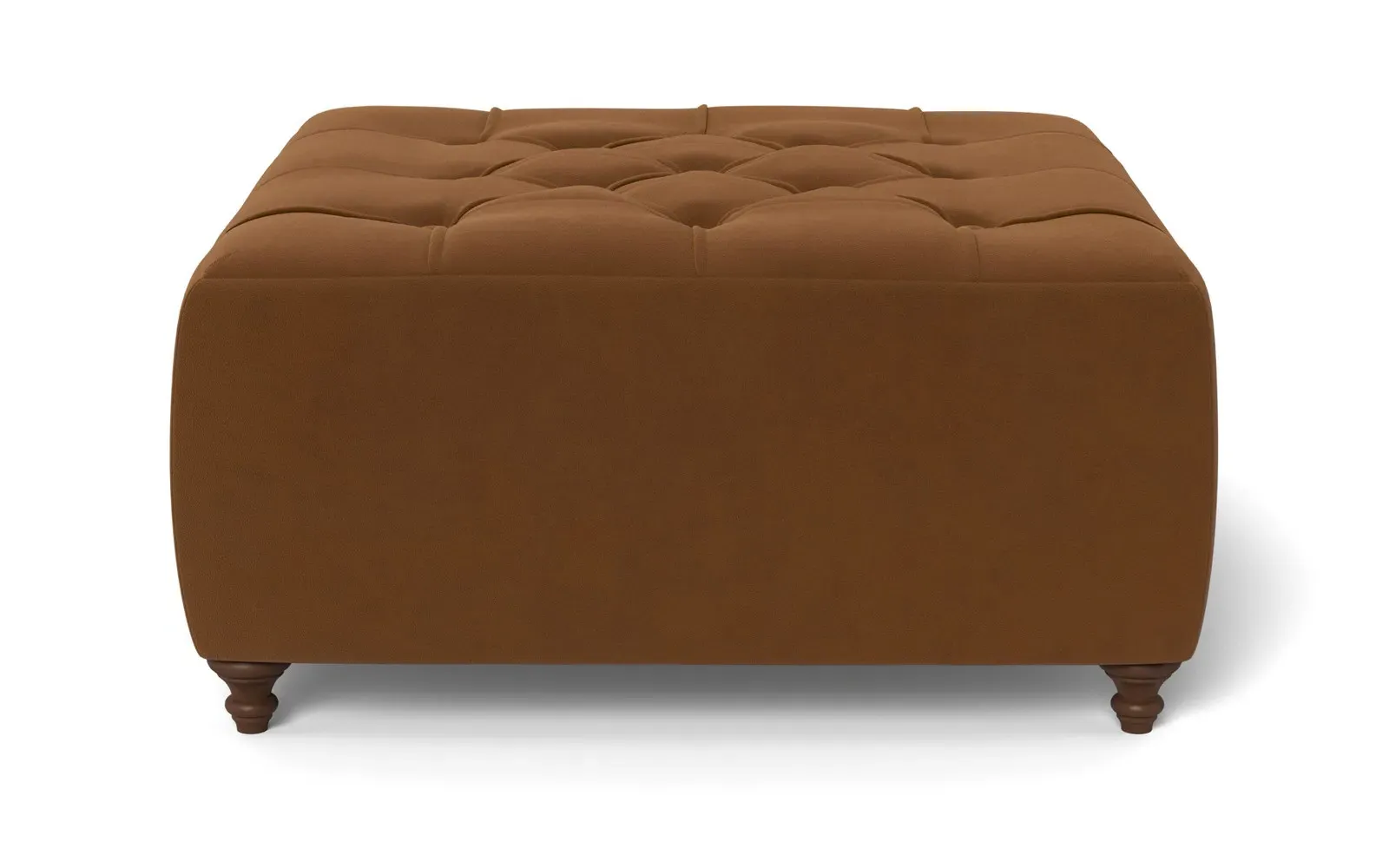 Davina Square Ottoman - Spice, Performance Velvet