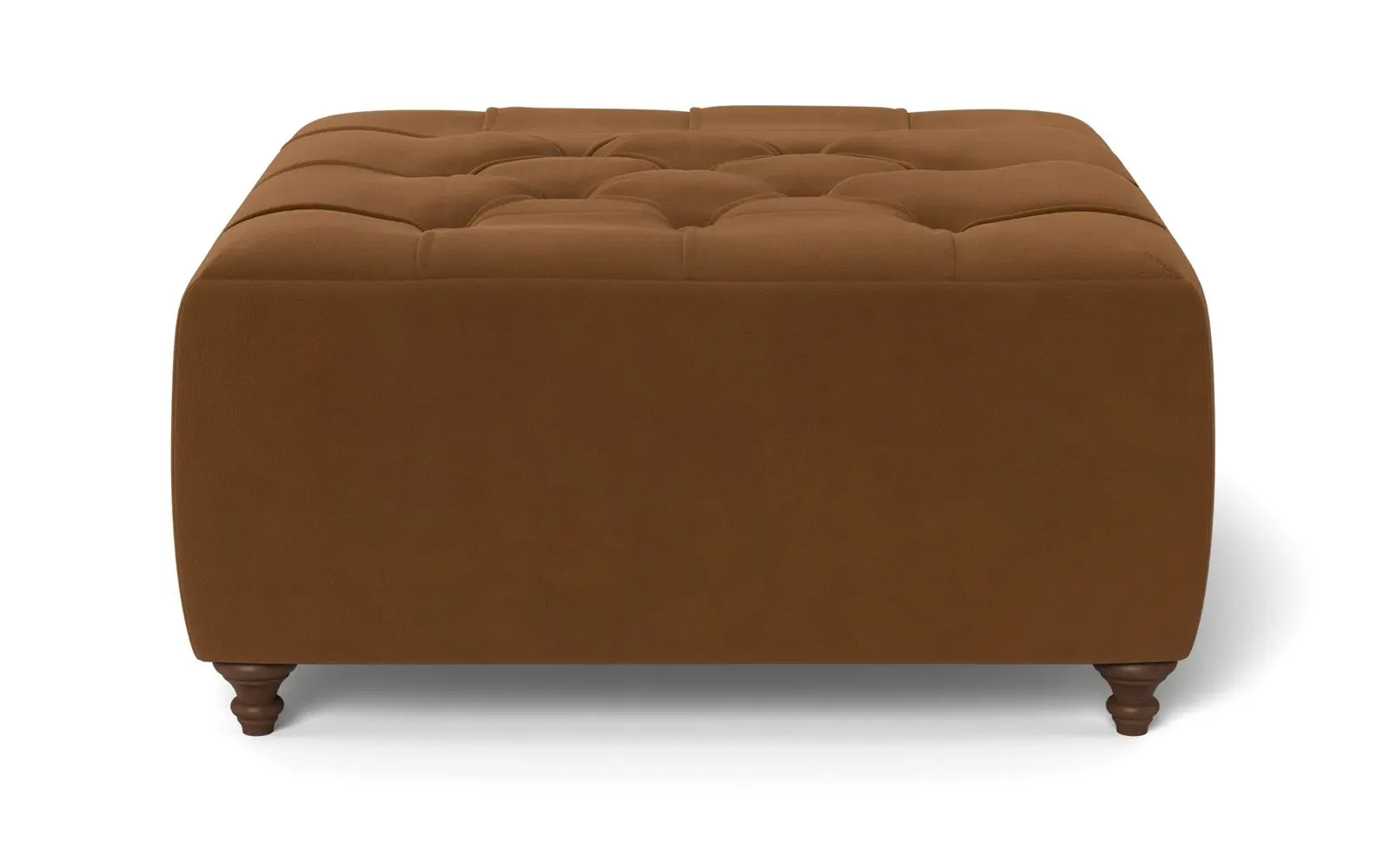 Davina Square Ottoman - Spice, Performance Velvet