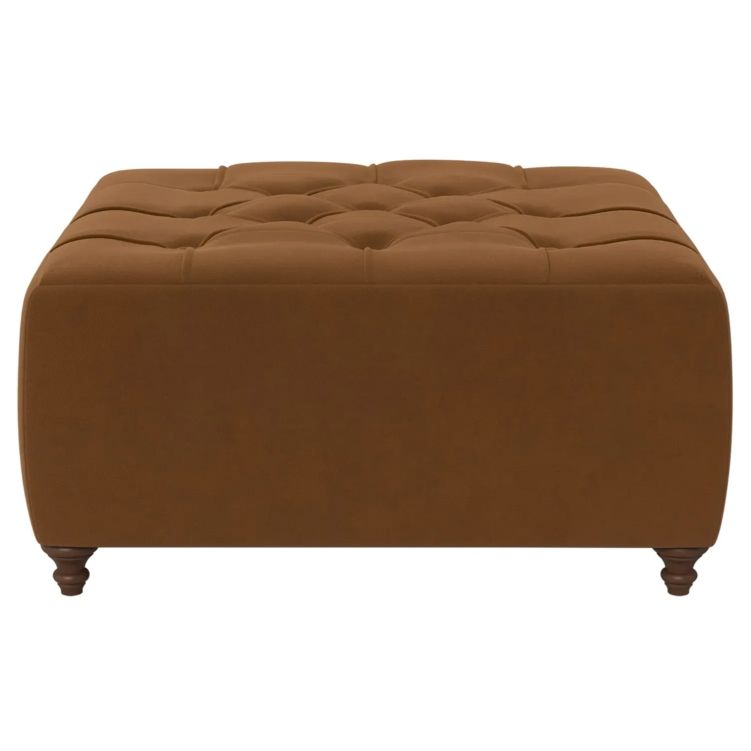 Davina Square Ottoman - Spice, Performance Velvet