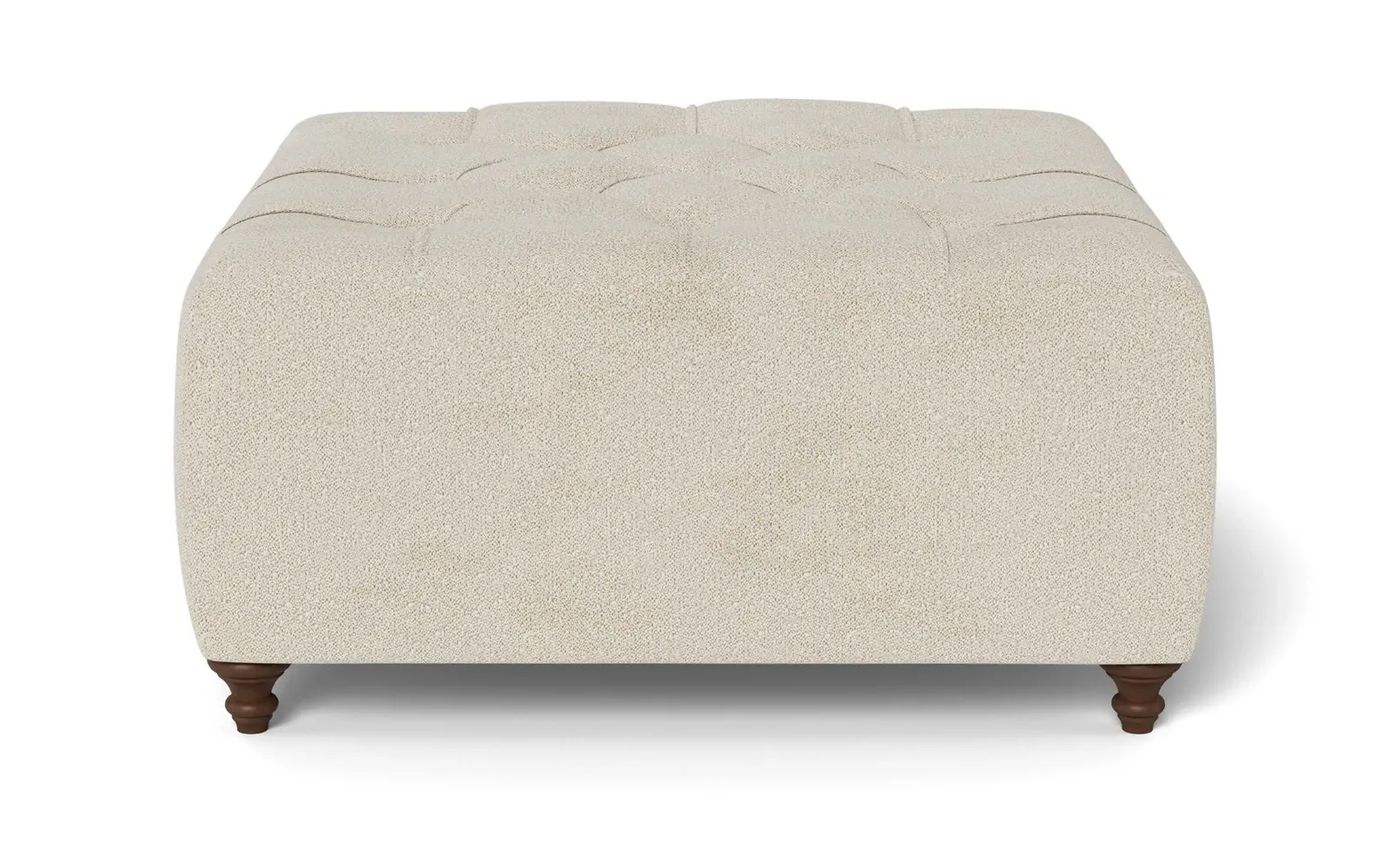 Davina Square Ottoman - Sugar Cookie, Boucle