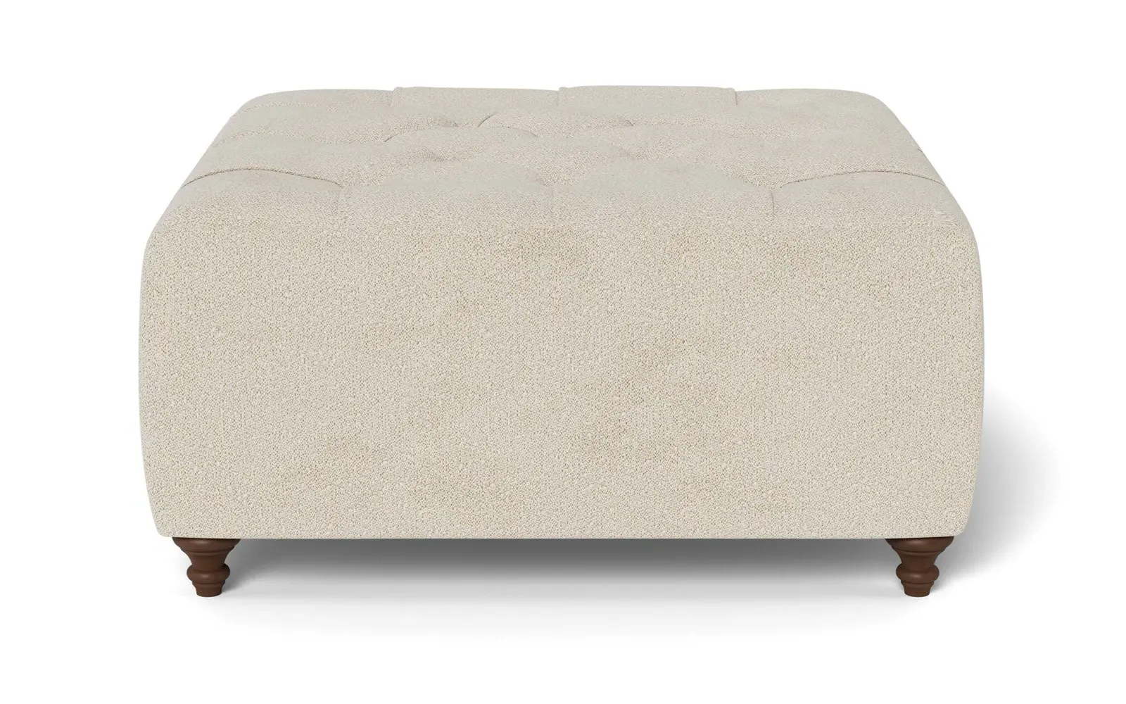 Davina Square Ottoman - Sugar Cookie, Boucle
