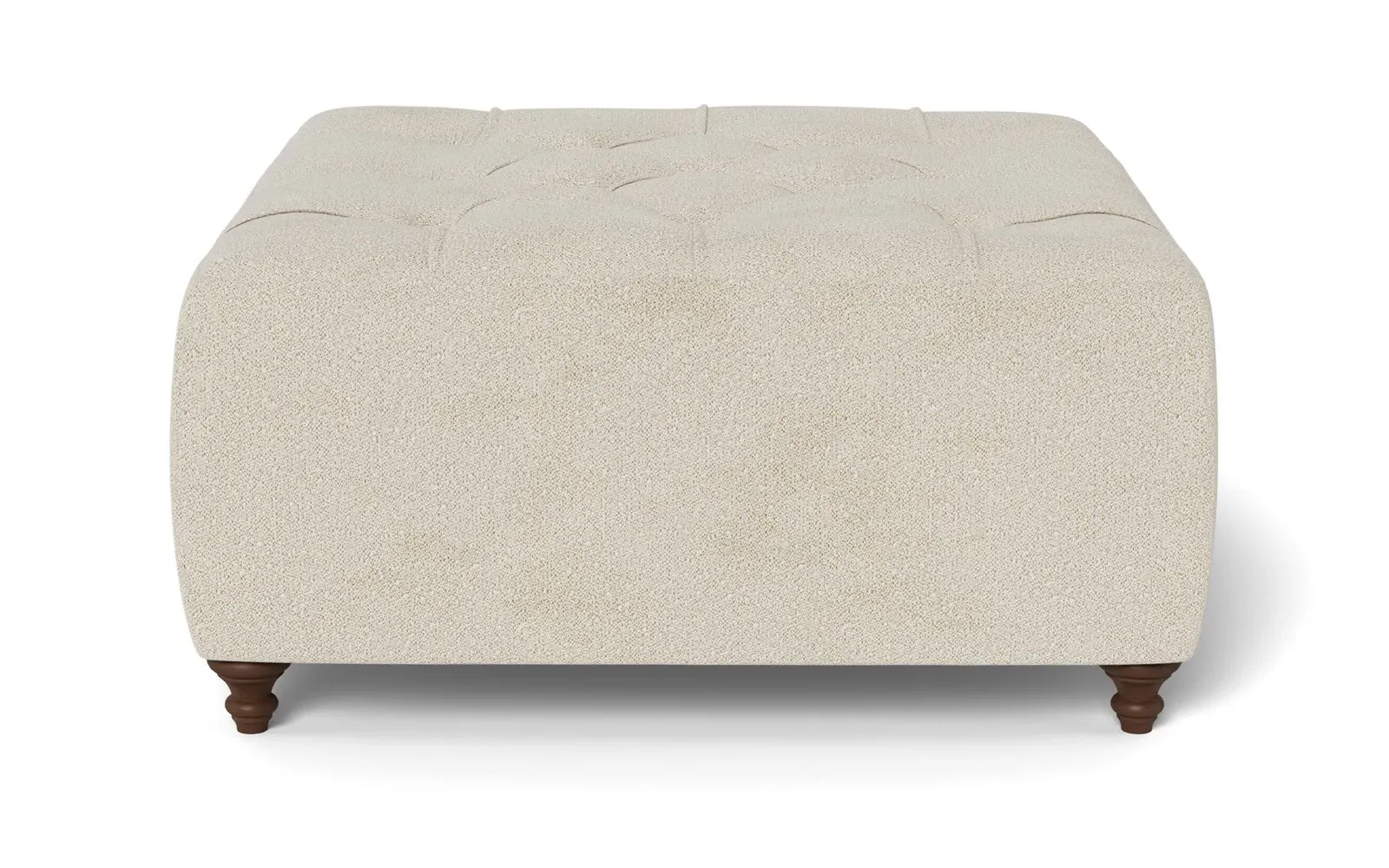 Davina Square Ottoman - Sugar Cookie, Boucle
