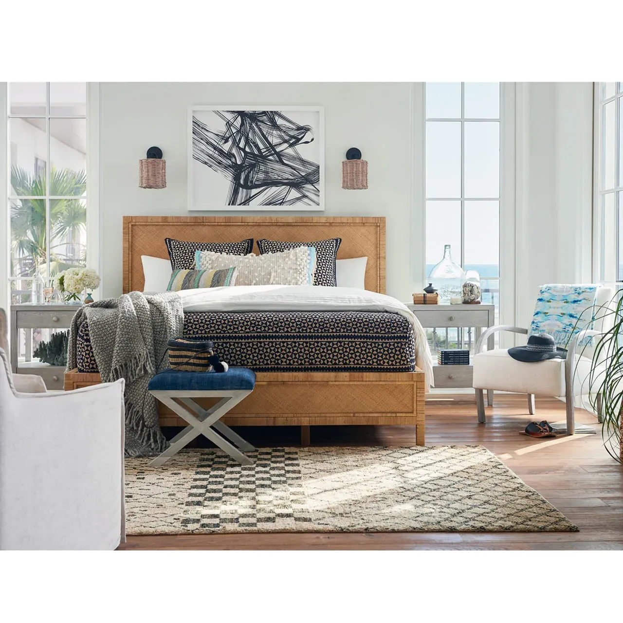 Dayana Nightstand with 2 Drawers - Grey, Wood