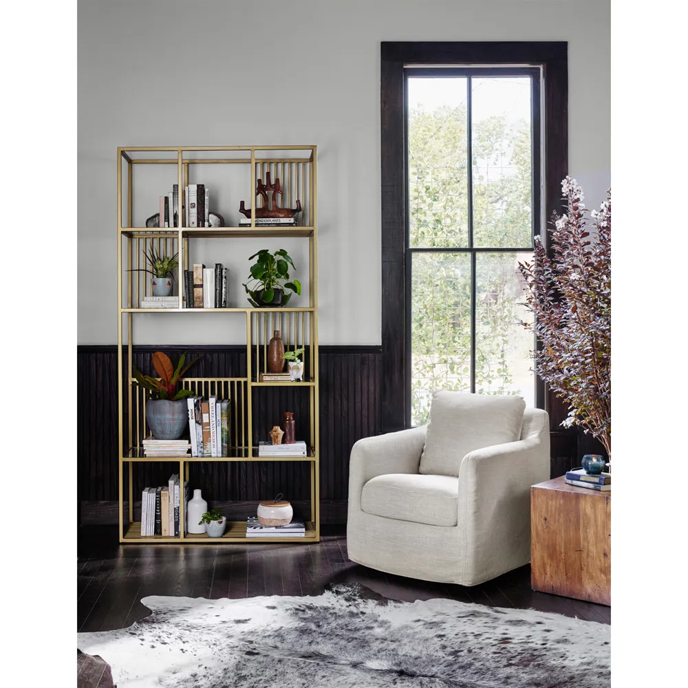 Dayana Swivel Arm Chair - Ivory, Eucalyptus Plywood