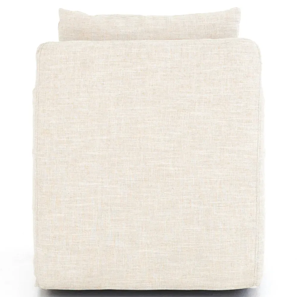 Dayana Swivel Arm Chair - Ivory, Eucalyptus Plywood