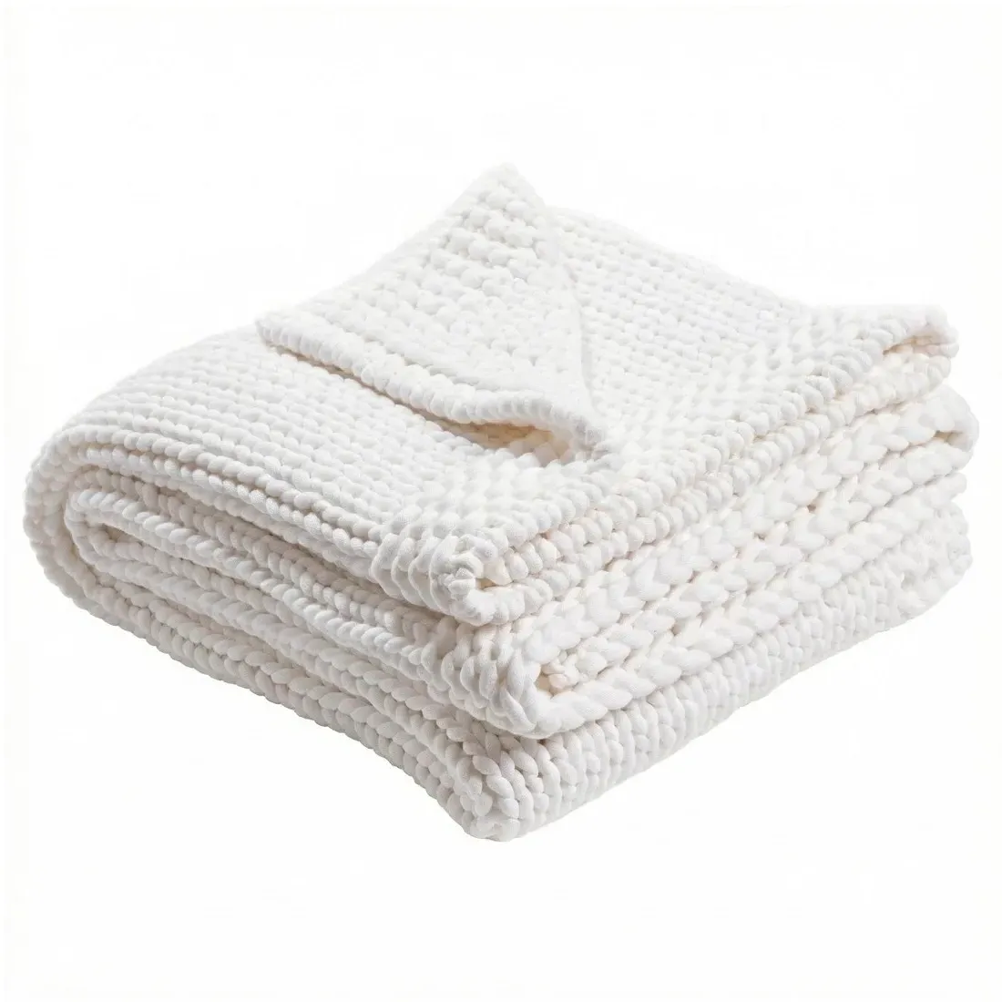 Dayna Throw Blanket - White, Cotton image